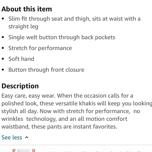 DOCKERS Easy Khakis Slim Fit Pants Men's SIZE 36x29 Cloud Taupe Flat Front NWT - Picture 9 of 9